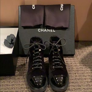 Chanel Moto combat boots